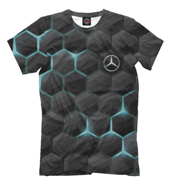Мужская футболка с изображением Mercedes цвета Белый