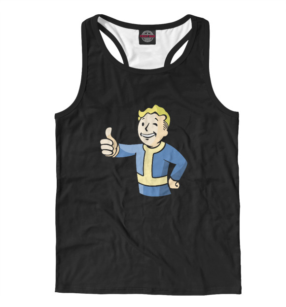 Мужская майка-борцовка с притом Fallout цвета Белый Мужская майка-борцовка с изображением Fallout цвета Белый