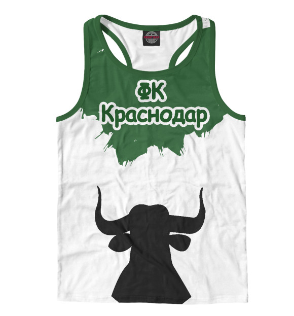 Мужская майка-борцовка с изображением ФК краснодар цвета Белый