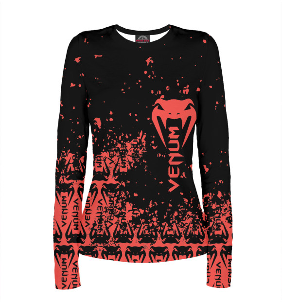 Женский лонгслив с изображением Venum цвета Белый