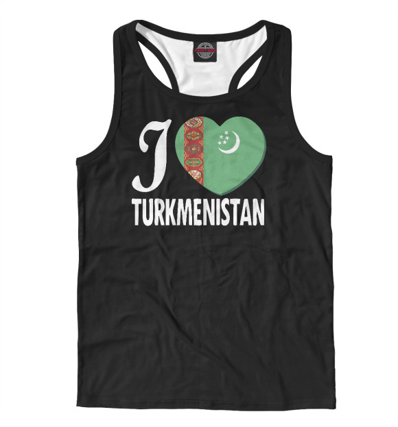 Мужская майка-борцовка с притом Туркмения цвета Белый Мужская майка-борцовка с изображением Туркмения цвета Белый