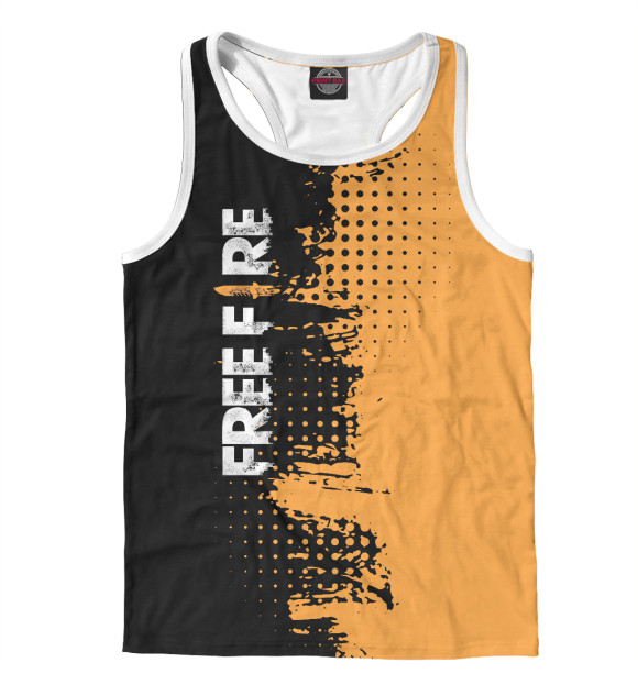 Мужская майка-борцовка с изображением Garena Free Fire цвета Белый