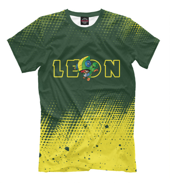 Мужская футболка с изображением Brawl Stars Leon / Леон цвета Белый
