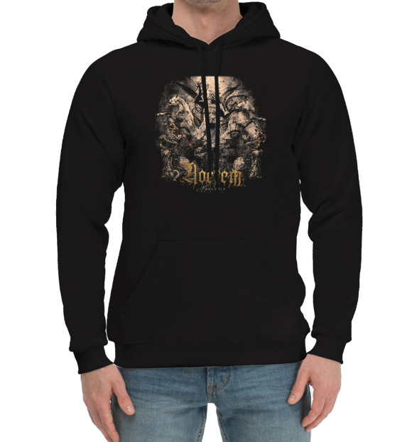 Мужской хлопковый худи с изображением Noctem цвета Черный