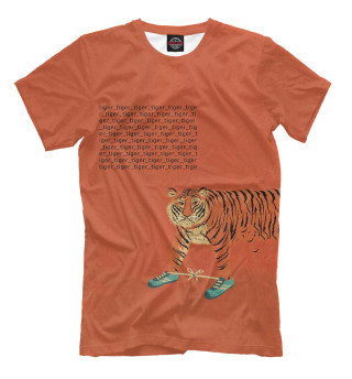 Мужская футболка Тигрик в кедах