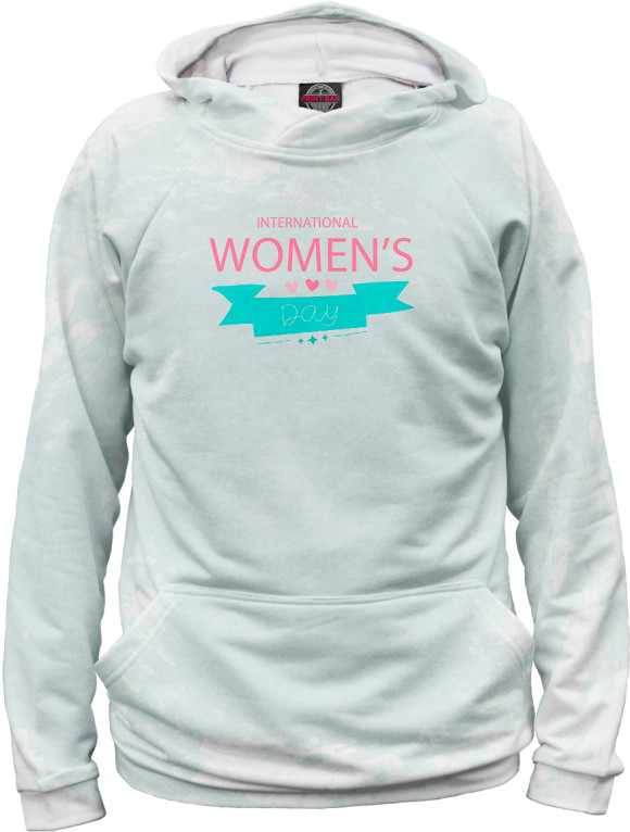 Женское худи с изображением International women's day цвета Белый