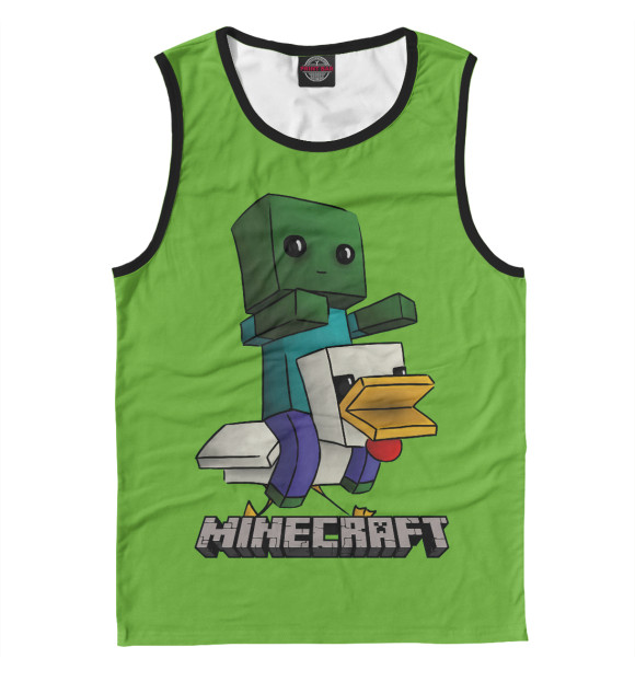 Майка для мальчика с притом Minecraft цвета Белый Майка для мальчика с изображением Minecraft цвета Белый