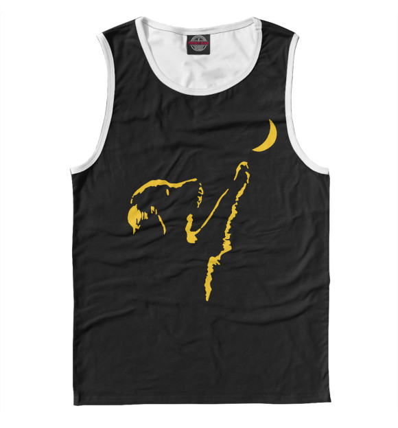 Мужская майка с изображением Лунный пес рыжий цвета Белый