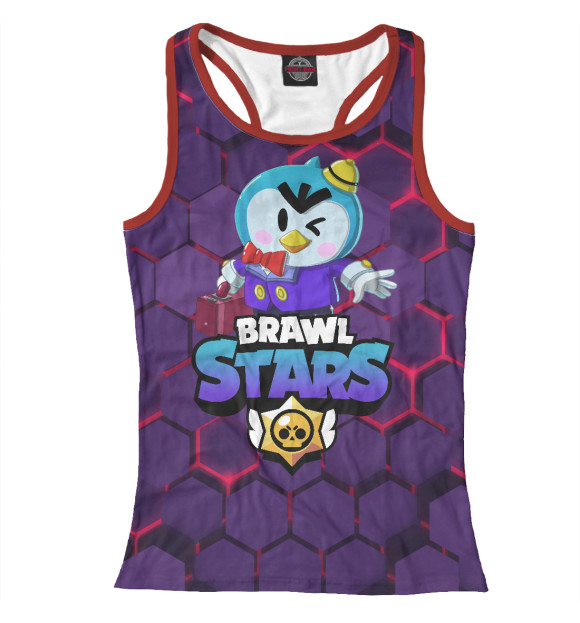 Женская майка-борцовка с изображением Brawl Stars Mr. P цвета Белый