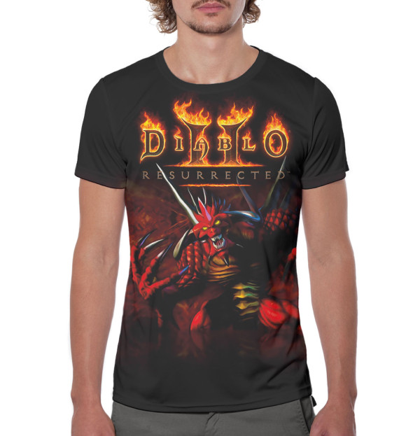 Мужская футболка с изображением Diablo II: Resurrected цвета Белый
