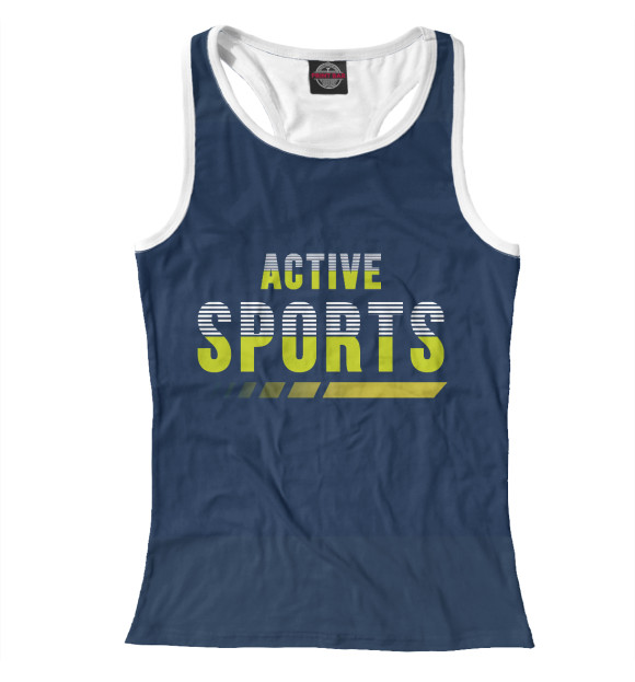 Женская майка-борцовка с изображением Active Sports цвета Белый