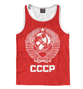Мужская майка-борцовка Герб СССР (красный фон)