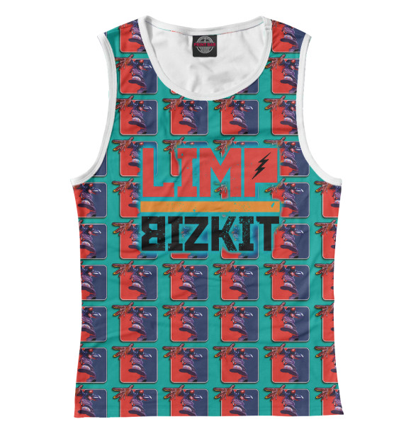 Майка для девочки с притом Limp Bizkit цвета Белый Майка для девочки с изображением Limp Bizkit цвета Белый