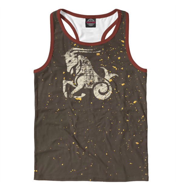 Мужская майка-борцовка с изображением Capricorn Zodiac Sign цвета Белый