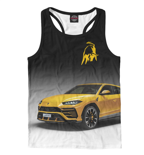 Мужская майка-борцовка с изображением Lamborghini URUS цвета Белый