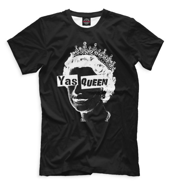 Мужская футболка с изображением Yas Queen цвета Белый