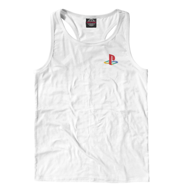 Мужская майка-борцовка с изображением Sony PlayStation Logo цвета Белый