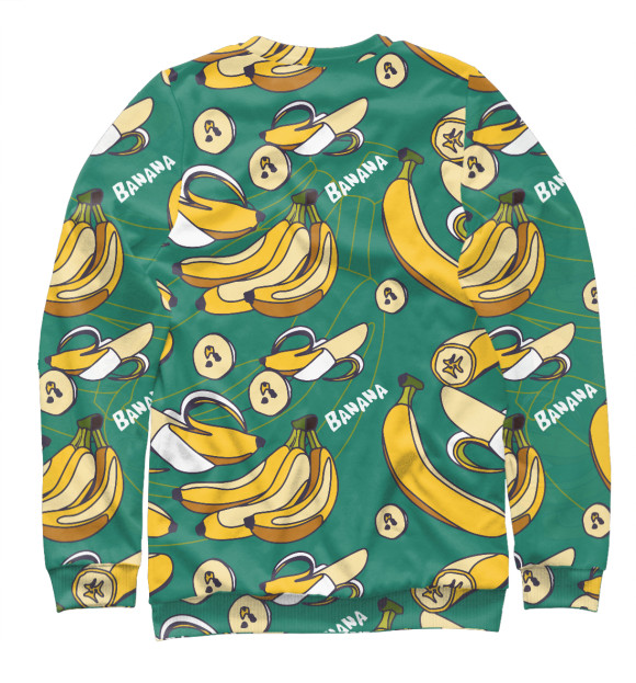 Мужской свитшот с изображением Banana pattern цвета Белый
