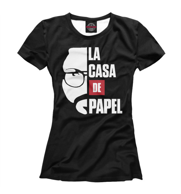Женская футболка с изображением La Casa De Papel цвета Белый