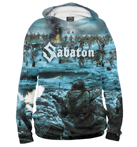 Женское худи с изображением Sabaton цвета Белый