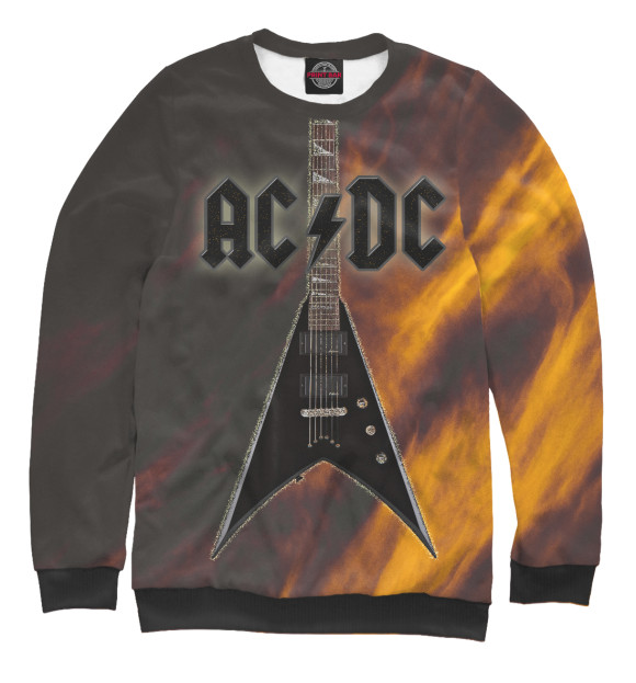 Женский свитшот с изображением Группа AC/DC цвета Белый