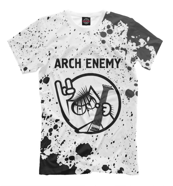 Футболка для мальчиков с изображением Arch Enemy | Кот цвета Белый