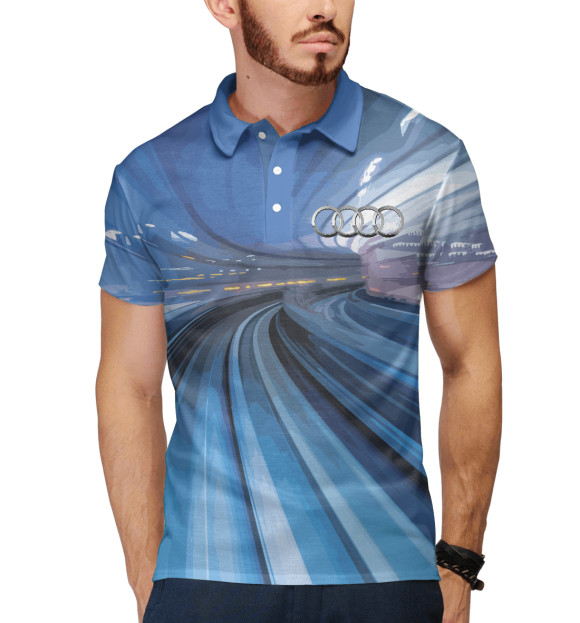 Мужское поло с изображением Turn цвета Белый