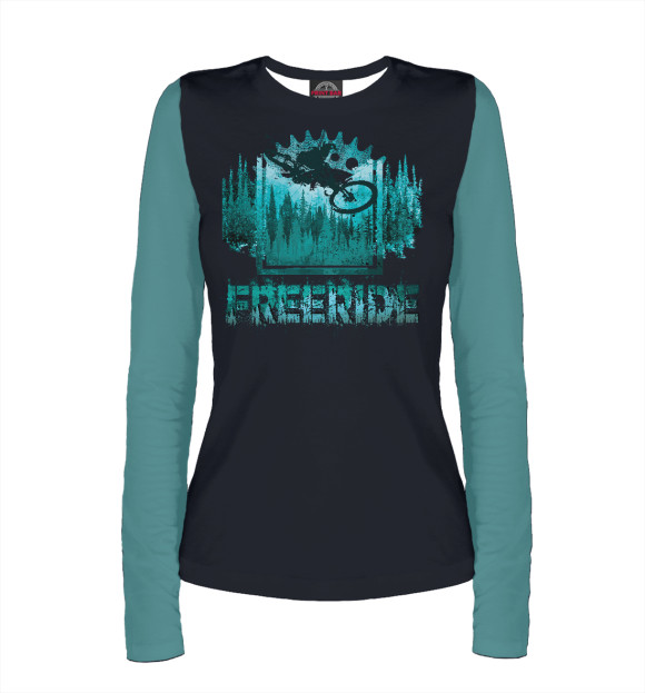 Женский лонгслив с притом Freeride цвета Белый Женский лонгслив с изображением Freeride цвета Белый