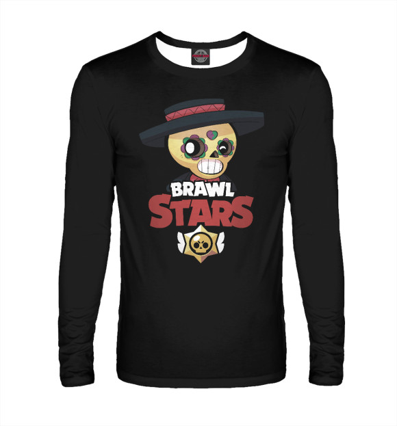 Мужской лонгслив с притом Brawl Stars Poco цвета Белый Мужской лонгслив с изображением Brawl Stars Poco цвета Белый