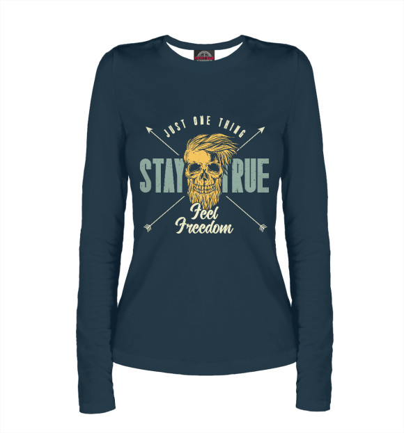 Женский лонгслив с изображением Хипстер цвета Белый