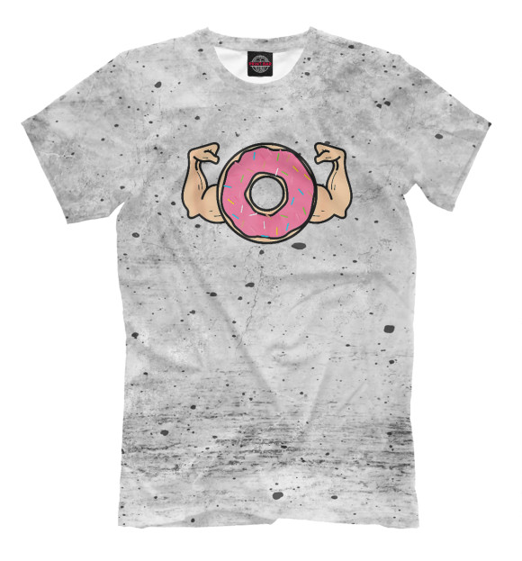 Футболка для мальчиков с изображением Donut With Muscles цвета Белый