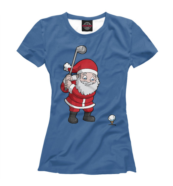Женская футболка с изображением Santa Golf цвета Белый