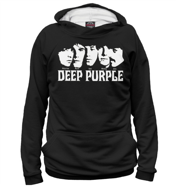 Женское худи с изображением Deep purple цвета Белый