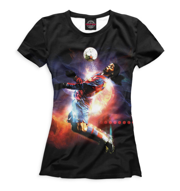 Женская футболка с изображением Ronaldinho цвета Белый