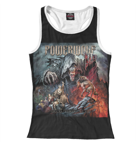 Женская майка-борцовка с изображением Powerwolf цвета Белый