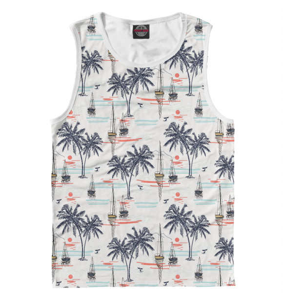 Мужская майка с изображением Лето цвета Белый