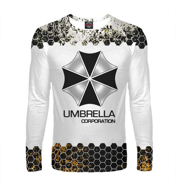 Мужской лонгслив с изображением Umbrella Corp | Serial цвета Белый