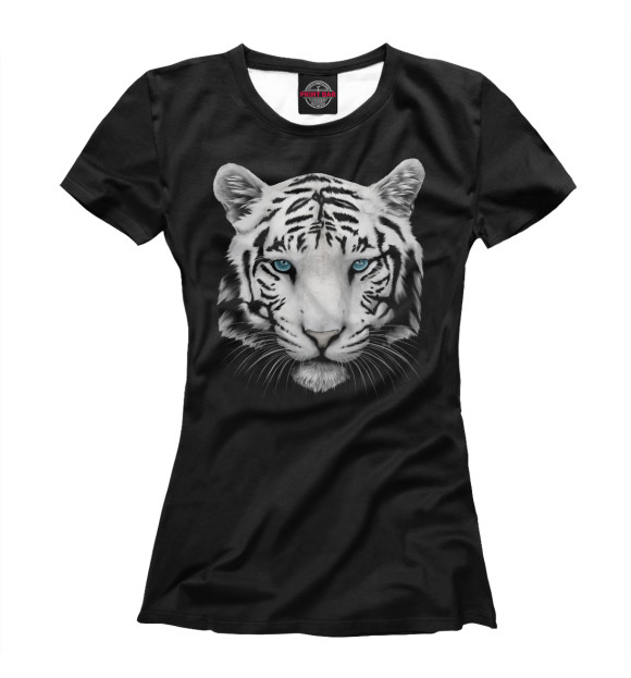 Женская футболка с изображением Белый Тигр цвета Белый
