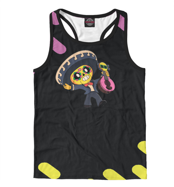 Мужская майка-борцовка с притом Brawl Stars цвета Белый Мужская майка-борцовка с изображением Brawl Stars цвета Белый