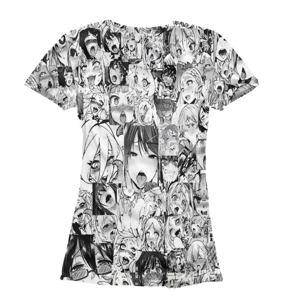 Футболка для девочек с изображением Ahegao | Ахэгао цвета Белый