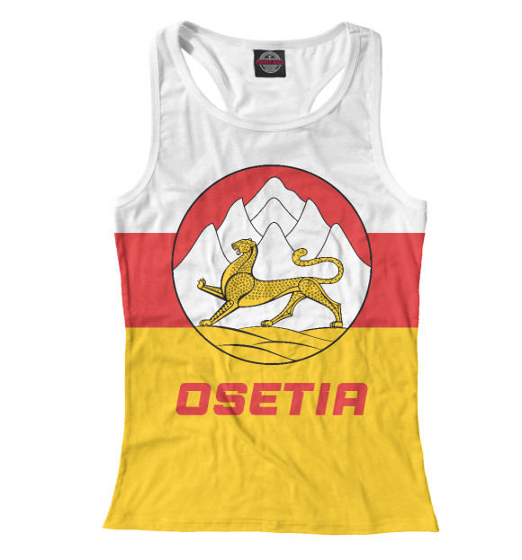 Женская майка-борцовка с изображением Северная Осетия Алания цвета Белый