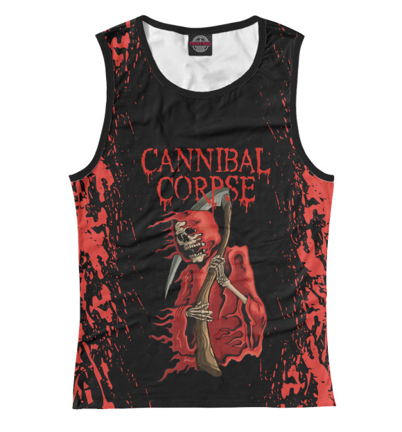 Женская майка с изображением Cannibal Corpse цвета Белый