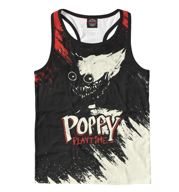 Мужская майка-борцовка с изображением Хагги Вагги тень цвета Белый