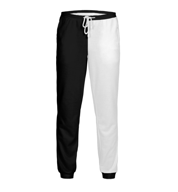 Мужские спортивные штаны с изображением Чёрное-белое цвета Белый