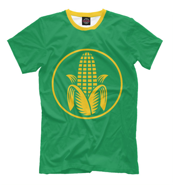 Мужская футболка с изображением Кукуруза цвета Белый