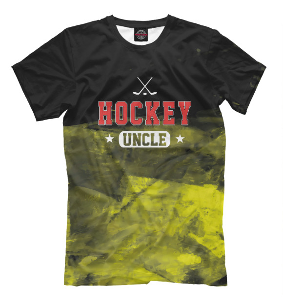 Мужская футболка с изображением Hockey Uncle цвета Белый
