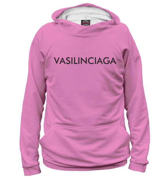 Худи для девочки с изображением Vasilinciaga розовый фон цвета Белый