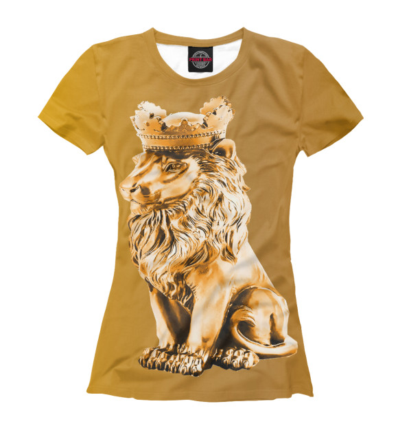 Женская футболка с изображением Золотой лев цвета Белый