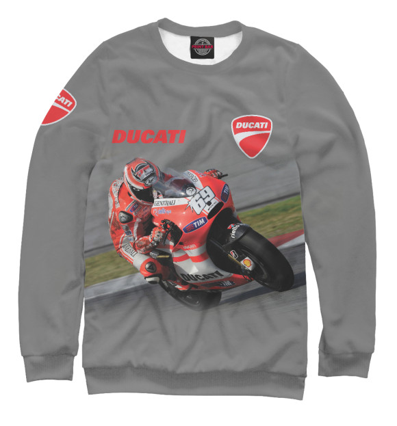 Женский свитшот с изображением Ducati цвета Белый