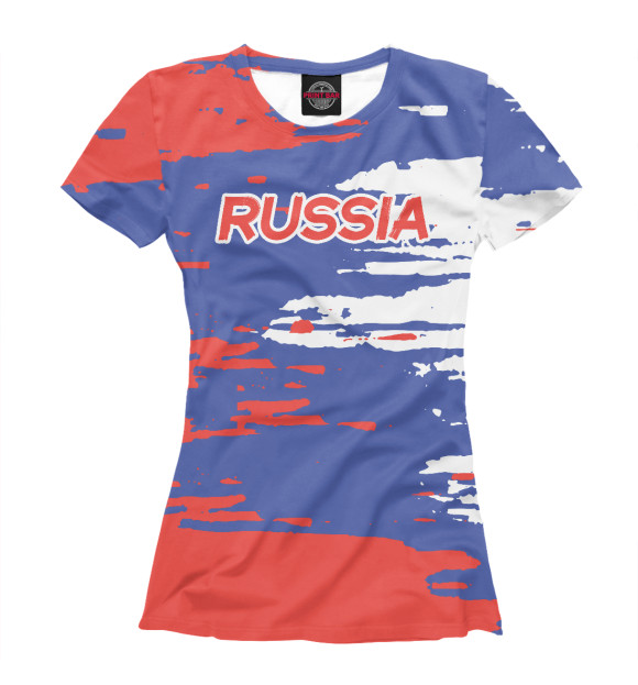 Женская футболка с изображением Вся Россия цвета Белый